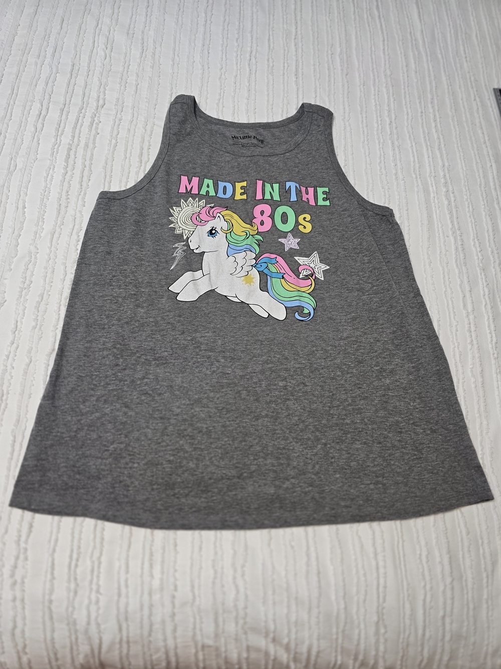 Womans Grey 'Made in the 80s' Unicorn Tank Top